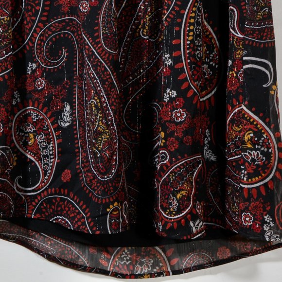 Daniel Rainn Women's Black Maroon Paisley Vika Crochet Detail Mini Dress NWT - Picture 5 of 9